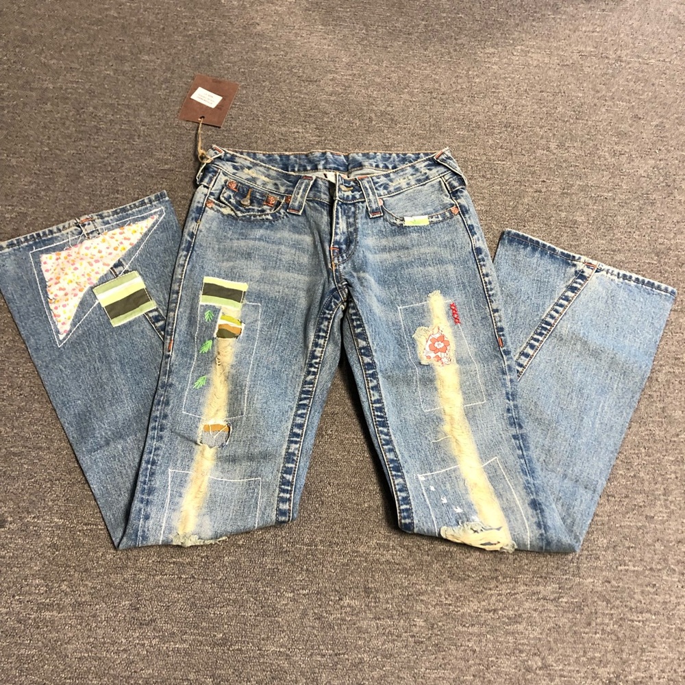 New True Religion Destroyed Style Flare Jeans